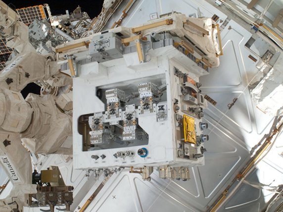 The Robotic Refueling Mission (RRM) module on the International Space Station before it was installed on its permanent platform. RRM will demonstrate robotic servicing technology and lay the foundation for future missions. (NASA) g technology and lay the foundation for future missions. (NASA) The Robotic Refueling Mission (RRM) module on the International Space Station before it was installed on its permanent platform. RRM will demonstrate robotic servicing technology and lay the foundation for future missions. (NASA)