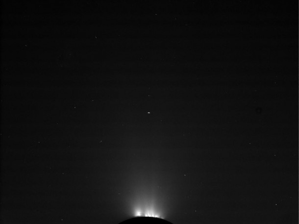 This raw image from NASA's Cassini spacecraft was taken on March 27, 2012. The camera was pointing toward Saturn's moon Enceladus at approximately 69,475 miles (111,809 kilometers) away. Image Credit: NASA/JPL/Space Science Institute This raw image from NASA's Cassini spacecraft was taken on March 27, 2012. The camera was pointing toward Saturn's moon Enceladus at approximately 69,475 miles (111,809 kilometers) away. Image Credit: NASA/JPL/Space Science Institute