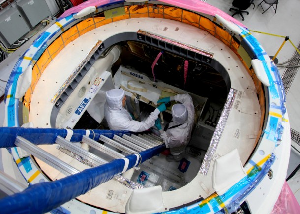 The Dragon spacecraft will be loaded with about 1,200 pounds of cargo for its upcoming mission that is expected to dock with the International Space Station. Image credit: SpaceX The Dragon spacecraft will be loaded with about 1,200 pounds of cargo for its upcoming mission that is expected to dock with the International Space Station. Image credit: SpaceX