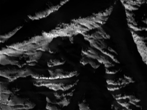 This image was taken by NASA's Cassini spacecraft on April 14, 2012. The camera was pointing toward Enceladus at approximately 115 miles (185 kilometers) away. Image Credit: NASA/JPL/Space Science Institute This image was taken by NASA's Cassini spacecraft on April 14, 2012. The camera was pointing toward Enceladus at approximately 115 miles (185 kilometers) away. Image Credit: NASA/JPL/Space Science Institute