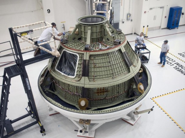 The Orion Ground Test Vehicle shows the Orion "skeleton" used for pathfinding operations in preparation for the Orion spaceflight test vehicle slated for NASA's Exploration Flight Test, or EFT-1, in 2014. (NASA) The Orion Ground Test Vehicle shows the Orion "skeleton" used for pathfinding operations in preparation for the Orion spaceflight test vehicle slated for NASA's Exploration Flight Test, or EFT-1, in 2014. (NASA)