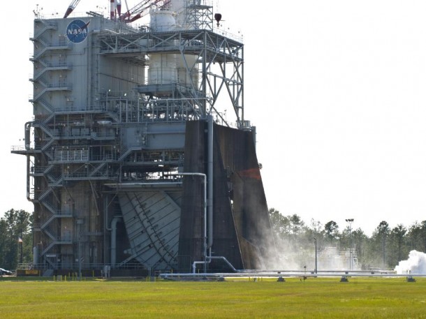 NASA conducted a long duration test of the J-2X powerpack, 340 seconds total, at the Stennis Space Center in southern Mississippi on May 10, marking another step in SLS development, the next-generation rocket that will carry humans deeper into space than ever before. Credit: NASA/SSC NASA conducted a long duration test of the J-2X powerpack, 340 seconds total, at the Stennis Space Center in southern Mississippi on May 10, marking another step in SLS development, the next-generation rocket that will carry humans deeper into space than ever before. Credit: NASA/SSC