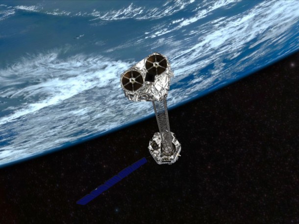 Artist's concept showing NASA's NuSTAR mission orbiting Earth. Image credit: NASA/JPL-Caltech Artist's concept showing NASA's NuSTAR mission orbiting Earth. Image credit: NASA/JPL-Caltech
