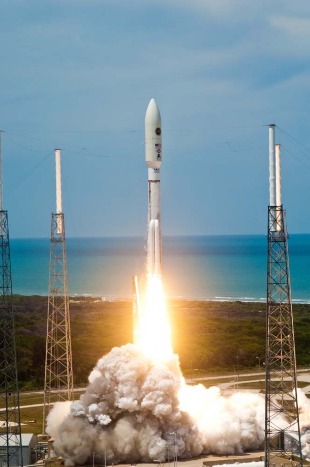 The second AEHF military communication satellite, built by a Lockheed Martin team for the U.S. Air Force, was successfully launched at 2:42 p.m. EDT from Cape Canaveral Air Force Station aboard a United Launch Alliance (ULA) Atlas V rocket. The second AEHF military communication satellite, built by a Lockheed Martin team for the U.S. Air Force, was successfully launched at 2:42 p.m. EDT from Cape Canaveral Air Force Station aboard a United Launch Alliance (ULA) Atlas V rocket.