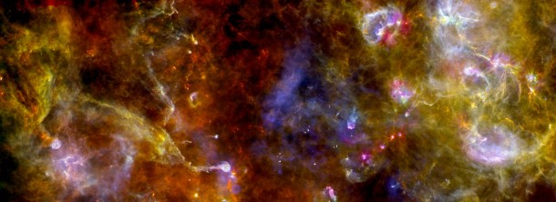 This new view of the Cygnus-X star-formation region by Herschel highlights chaotic networks of dust and gas that point to sites of massive star formation. Credits: ESA This new view of the Cygnus-X star-formation region by Herschel highlights chaotic networks of dust and gas that point to sites of massive star formation. Credits: ESA