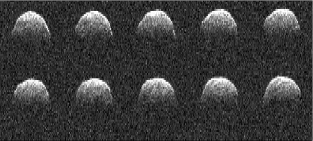 These series of radar images of asteroid 1999 RQ36 were obtained by NASA's Deep Space Network antenna in Goldstone, Calif. on Sept 23, 1999. Image credit: NASA/JPL-Caltech These series of radar images of asteroid 1999 RQ36 were obtained by NASA's Deep Space Network antenna in Goldstone, Calif. on Sept 23, 1999. Image credit: NASA/JPL-Caltech