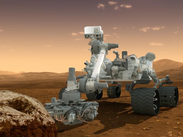 This artist's concept features NASA's Mars Science Laboratory Curiosity rover, a mobile robot for investigating Mars' past or present ability to sustain microbial life. Image credit: NASA/JPL-Caltech This artist's concept features NASA's Mars Science Laboratory Curiosity rover, a mobile robot for investigating Mars' past or present ability to sustain microbial life. Image credit: NASA/JPL-Caltech