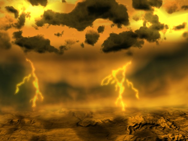 Artist concept of lightning on Venus. Image credit: ESA Artist concept of lightning on Venus. Image credit: ESA