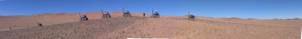 Time-lapse image of rover navigating hill