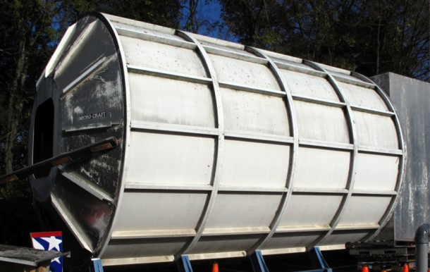 Multi Purpose Logistics Module mockup, prior to delivery to Building 4649.