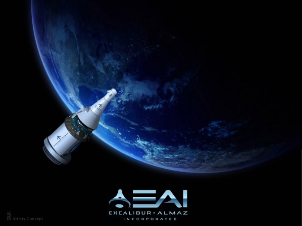 An artist's conception of Excalibur Almaz Inc.'s human spacecraft concept for low Earth orbit crew transportation. Image credit: Excalibur Almaz Inc. An artist's conception of Excalibur Almaz Inc.'s human spacecraft concept for low Earth orbit crew transportation. Image credit: Excalibur Almaz Inc.
