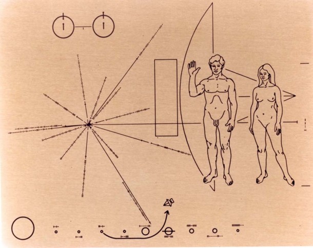 Pioneers 10 and 11 both carried small metal plaques identifying their time and place of origin for the benefit of any other spacefarers that might find them in the distant future. Pioneer 10 is heading towards the star Aldebaran in the Taurus constellation and will take more than two million years to reach it. Image credit: NASA Ames Pioneers 10 and 11 both carried small metal plaques identifying their time and place of origin for the benefit of any other spacefarers that might find them in the distant future. Pioneer 10 is heading towards the star Aldebaran in the Taurus constellation and will take more than two million years to reach it. Image credit: NASA Ames