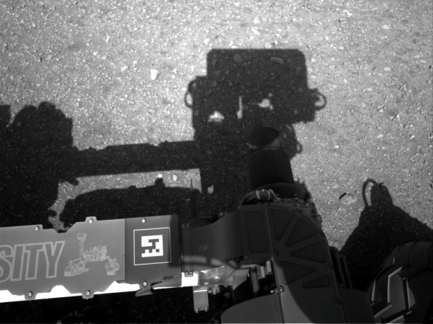 This is the first image taken by the Navigation cameras on NASA's Curiosity rover. Image credit: NASA/JPL-Caltech This is the first image taken by the Navigation cameras on NASA's Curiosity rover. Image credit: NASA/JPL-Caltech