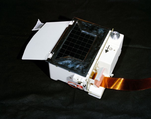 The Lunar Atmosphere Composition Experiment (LACE) deployed by Apollo 17 in 1972 (shown here in a pre-flight photo) provided the first measurements of helium in the moon's atmosphere. Credit: NASA The Lunar Atmosphere Composition Experiment (LACE) deployed by Apollo 17 in 1972 (shown here in a pre-flight photo) provided the first measurements of helium in the moon's atmosphere. Credit: NASA