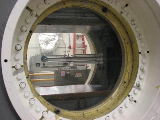 Engineers at the Marshall Center test the 130-metric-ton heavy-lift configuration of the Space Launch System rocket in the Trisonic Wind Tunnel in Bldg. 4732. (NASA/MSFC) Engineers at the Marshall Center test the 130-metric-ton heavy-lift configuration of the Space Launch System rocket in the Trisonic Wind Tunnel in Bldg. 4732. (NASA/MSFC)