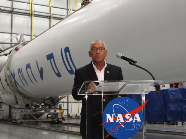 NASA Administrator Charles Bolden Thursday announced new milestones in the nation's commercial space initiatives from Cape Canaveral Air Force Station, near the agency's Kennedy Space Center in Florida. NASA Administrator Charles Bolden Thursday announced new milestones in the nation's commercial space initiatives from Cape Canaveral Air Force Station, near the agency's Kennedy Space Center in Florida.