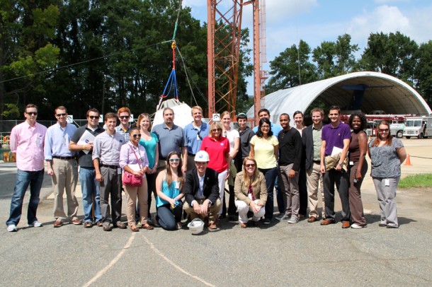 About 30 staff and interns representing a variety of Members of Congress, toured NASA Langley and witnessed the first vertical drop test for Orion MPCV. Credit: NASA/Denise Lineberry About 30 staff and interns representing a variety of Members of Congress, toured NASA Langley and witnessed the first vertical drop test for Orion MPCV. Credit: NASA/Denise Lineberry