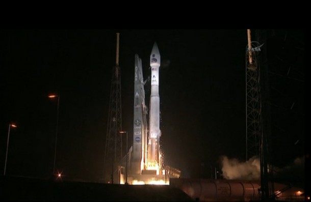 The Atlas V carrying the twin RBSP satellite launched successfully at 4:05am EDT. Credit: NASA The Atlas V carrying the twin RBSP satellite launched successfully at 4:05am EDT. Credit: NASA