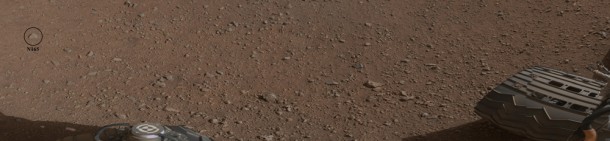 This mosaic image with a close-up inset, taken prior to the test, shows the rock chosen as the first target for NASA's Curiosity rover to zap with its Chemistry and Camera (ChemCam) instrument. ChemCam fired its laser at the fist-sized rock, called "Coronation" (previously "N165"), with the purpose of analyzing the glowing, ionized gas, called plasma, that the laser excites. Image credit: NASA/JPL-Caltech/MSSS/ This mosaic image with a close-up inset, taken prior to the test, shows the rock chosen as the first target for NASA's Curiosity rover to zap with its Chemistry and Camera (ChemCam) instrument. ChemCam fired its laser at the fist-sized rock, called "Coronation" (previously "N165"), with the purpose of analyzing the glowing, ionized gas, called plasma, that the laser excites. Image credit: NASA/JPL-Caltech/MSSS/