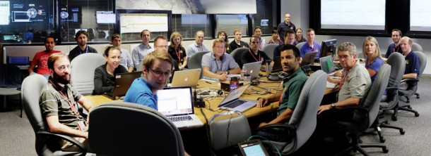 This image shows Curiosity's Entry, Descent and Landing (EDL) "war room" and its staff. On the night of Aug. 5, 2012 PDT (early morning Aug. 6 EDT), 34 engineers gathered in this room at NASA's Jet Propulsion Laboratory, Pasadena, Calif., to support the landing. Image credit: NASA/JPL-Caltech This image shows Curiosity's Entry, Descent and Landing (EDL) "war room" and its staff. On the night of Aug. 5, 2012 PDT (early morning Aug. 6 EDT), 34 engineers gathered in this room at NASA's Jet Propulsion Laboratory, Pasadena, Calif., to support the landing. Image credit: NASA/JPL-Caltech