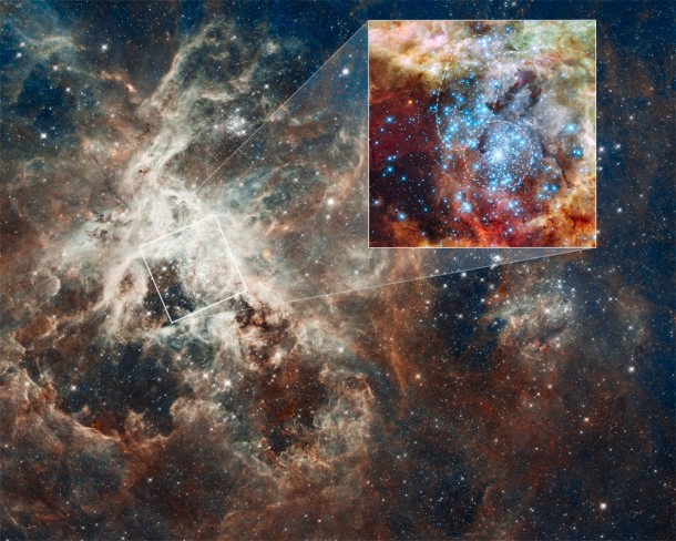 Credit: NASA, ESA, D. Lennon and E. Sabbi (ESA/STScI), J. Anderson, S.E. de Mink, R. van der Marel, T. Sohn, and N. Walborn (STScI), N. Bastian (Excellence Cluster, Munich), L. Bedin (INAF, Padua), E. Bressert (ESO), P. Crowther (University of Sheffield), A. de Koter (University of Amsterdam), C. Evans (UKATC/STFC, Edinburgh), A. Herrero (IAC, Tenerife), N. Langer (AifA, Bonn), I. Platais (JHU), and H. Sana (University of Amsterdam) Upper Right Image Credit: NASA, ESA, R. O'Connell (University of Virginia), and the WFC3 Science Oversight Committee Credit: NASA, ESA, D. Lennon and E. Sabbi (ESA/STScI), J. Anderson, S.E. de Mink, R. van der Marel, T. Sohn, and N. Walborn (STScI), N. Bastian (Excellence Cluster, Munich), L. Bedin (INAF, Padua), E. Bressert (ESO), P. Crowther (University of Sheffield), A. de Koter (University of Amsterdam), C. Evans (UKATC/STFC, Edinburgh), A. Herrero (IAC, Tenerife), N. Langer (AifA, Bonn), I. Platais (JHU), and H. Sana (University of Amsterdam) Upper Right Image Credit: NASA, ESA, R. O'Connell (University of Virginia), and the WFC3 Science Oversight Committee