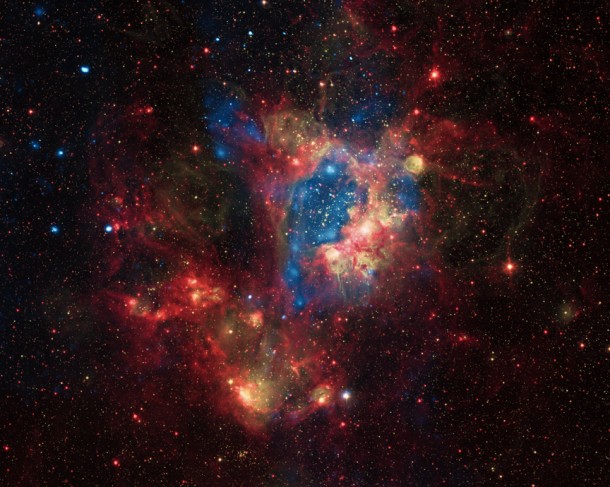 Credits: X-ray: NASA/CXC/U.Mich./S.Oey, IR: NASA/JPL, Optical: ESO/WFI/2.2-m Credits: X-ray: NASA/CXC/U.Mich./S.Oey, IR: NASA/JPL, Optical: ESO/WFI/2.2-m
