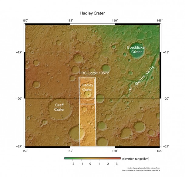 Hadley Crater in context Hadley Crater in context