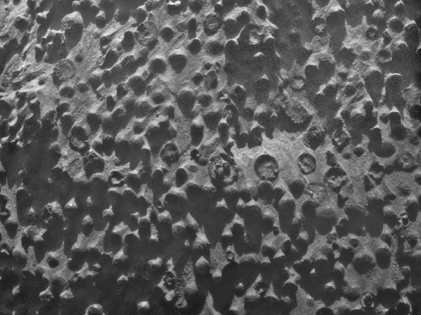 Small spherical objects fill the field in this mosaic combining four images from the Microscopic Imager on NASA's Mars Exploration Rover Opportunity. Image credit: NASA/JPL-Caltech/Cornell Univ./ USGS/Modesto Junior College Small spherical objects fill the field in this mosaic combining four images from the Microscopic Imager on NASA's Mars Exploration Rover Opportunity. Image credit: NASA/JPL-Caltech/Cornell Univ./ USGS/Modesto Junior College