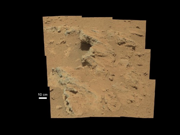 NASA's Curiosity rover found evidence for an ancient, flowing stream on Mars at a few sites, including the rock outcrop pictured here, which the science team has named "Hottah" after Hottah Lake in Canada's Northwest Territories.Image credit: NASA/JPL-Caltech/MSSS NASA's Curiosity rover found evidence for an ancient, flowing stream on Mars at a few sites, including the rock outcrop pictured here, which the science team has named "Hottah" after Hottah Lake in Canada's Northwest Territories.Image credit: NASA/JPL-Caltech/MSSS