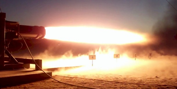 GPRE 7.5KNTA Main Rocket Engine Test (October 28, 2012). Luminous desert sand vortices reflect the extreme brilliance of the rocket plume. GPRE 7.5KNTA Main Rocket Engine Test (October 28, 2012). Luminous desert sand vortices reflect the extreme brilliance of the rocket plume.