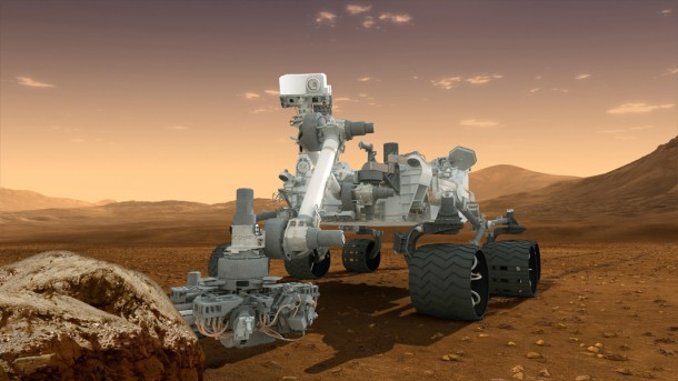 This artist's concept features NASA's Mars Science Laboratory Curiosity rover, a mobile robot for investigating Mars' past or present ability to sustain microbial life. Image credit: NASA/JPL-Caltech This artist's concept features NASA's Mars Science Laboratory Curiosity rover, a mobile robot for investigating Mars' past or present ability to sustain microbial life. Image credit: NASA/JPL-Caltech