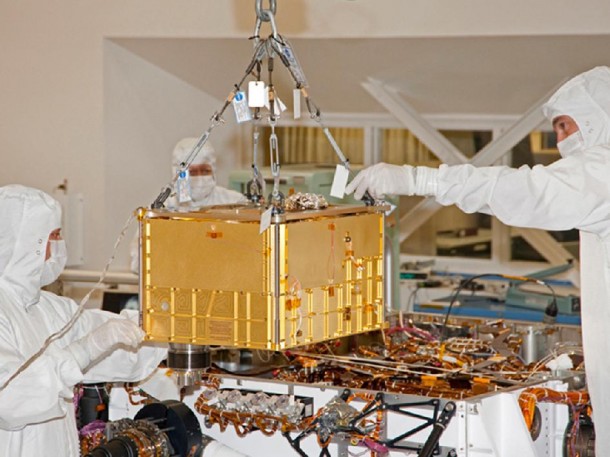 The Sample Analysis at Mars (SAM) instrument, largest of the 10 science instruments for NASA's Mars Science Laboratory mission, will examine samples of Martian rocks, soil and atmosphere for information about chemicals that are important to life and other chemical indicators about past and present environments. Image Credit: NASA/JPL-Caltech The Sample Analysis at Mars (SAM) instrument, largest of the 10 science instruments for NASA's Mars Science Laboratory mission, will examine samples of Martian rocks, soil and atmosphere for information about chemicals that are important to life and other chemical indicators about past and present environments. Image Credit: NASA/JPL-Caltech