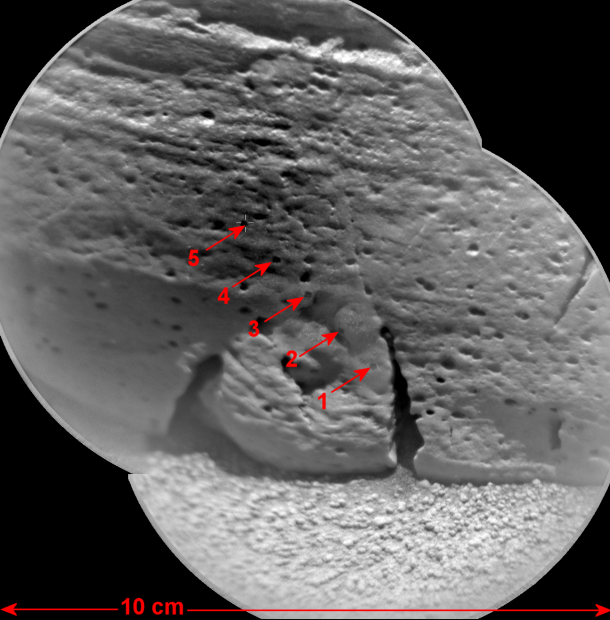 Laser targets on Rocknest3 Laser targets on Rocknest3