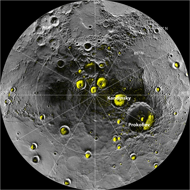 A Mosaic of MESSENGER Images of Mercury's North Polar Region Image Credit: NASA/Johns Hopkins University Applied Physics Laboratory/Carnegie Institution of Washington/National Astronomy and Ionosphere Center, Arecibo Observatory A Mosaic of MESSENGER Images of Mercury's North Polar Region Image Credit: NASA/Johns Hopkins University Applied Physics Laboratory/Carnegie Institution of Washington/National Astronomy and Ionosphere Center, Arecibo Observatory