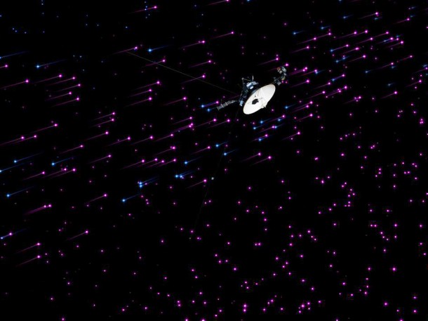 This still image and set of animations show NASA's Voyager 1 spacecraft exploring a new region in our solar system called the "magnetic highway." In this region, the sun's magnetic field lines are connected to interstellar magnetic field lines, allowing particles from inside the heliosphere to zip away and particles from interstellar space to zoom in. Image credit: NASA/JPL-Caltech This still image and set of animations show NASA's Voyager 1 spacecraft exploring a new region in our solar system called the "magnetic highway." In this region, the sun's magnetic field lines are connected to interstellar magnetic field lines, allowing particles from inside the heliosphere to zip away and particles from interstellar space to zoom in. Image credit: NASA/JPL-Caltech