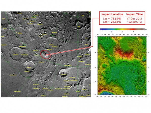 These maps of Earth's moon highlight the region where the twin spacecraft of NASA's Gravity Recovery and Interior Laboratory (GRAIL) mission will impact on Dec. 17, marking the end of its successful endeavor to map the moon's gravity. Image credit: NASA/GSFC These maps of Earth's moon highlight the region where the twin spacecraft of NASA's Gravity Recovery and Interior Laboratory (GRAIL) mission will impact on Dec. 17, marking the end of its successful endeavor to map the moon's gravity. Image credit: NASA/GSFC