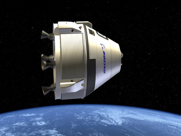 This is an artist's concept depicting the CST-100 under development by The Boeing Company of Houston for NASA's Commercial Crew Program (CCP). Image credit: The Boeing Company This is an artist's concept depicting the CST-100 under development by The Boeing Company of Houston for NASA's Commercial Crew Program (CCP). Image credit: The Boeing Company