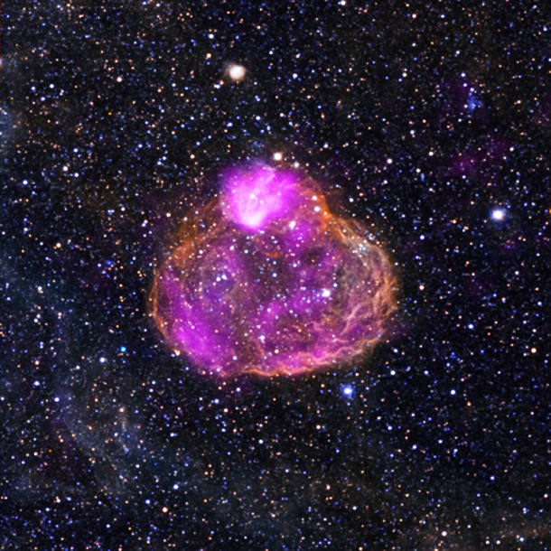 Credits: X-ray: NASA/CXC/Univ of Michigan/A.E.Jaskot, Optical: NOAO/CTIO/MCELS Credits: X-ray: NASA/CXC/Univ of Michigan/A.E.Jaskot, Optical: NOAO/CTIO/MCELS