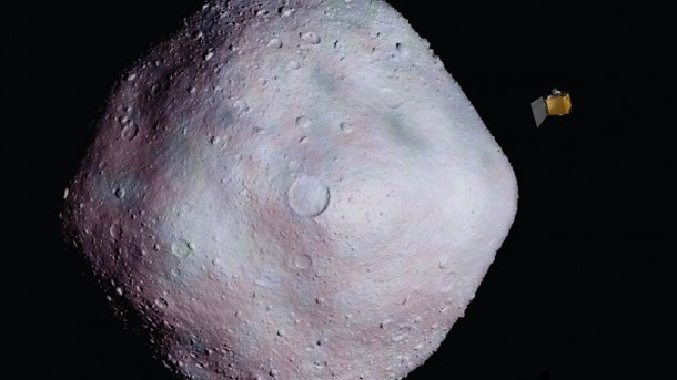 This is an artist's concept of the OSIRIS-REx spacecraft near asteroid 1999 RQ36. Credit: NASA Goddard Space Flight Center This is an artist's concept of the OSIRIS-REx spacecraft near asteroid 1999 RQ36. Credit: NASA Goddard Space Flight Center