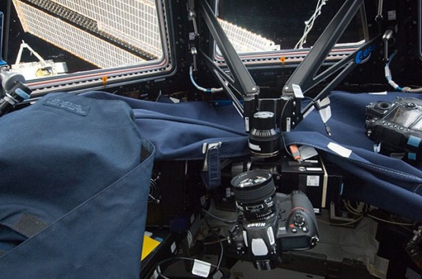 View of the European Space Agency, or ESA, NightPod hardware in the Cupola Module of the International Space Station. (NASA) View of the European Space Agency, or ESA, NightPod hardware in the Cupola Module of the International Space Station. (NASA)