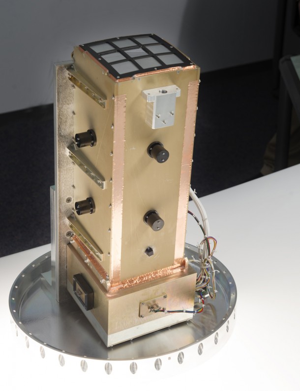 The Sheath Transport Observer for the Redistribution of Mass (STORM) is equipped with a never-before-flown X-ray focusing technology called "lobster-eye optics." Credit: NASA/Chris Gunn The Sheath Transport Observer for the Redistribution of Mass (STORM) is equipped with a never-before-flown X-ray focusing technology called "lobster-eye optics." Credit: NASA/Chris Gunn