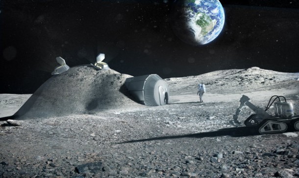 Lunar base made with 3D printing Lunar base made with 3D printing
