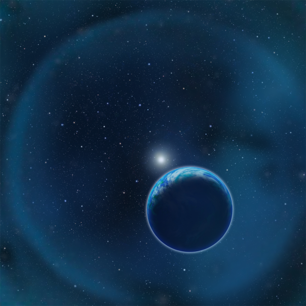 A new study finds that we could detect oxygen in the atmosphere of a habitable planet orbiting a white dwarf (as shown in this artist's illustration) much more easily than for an Earth-like planet orbiting a Sun-like star. Here the ghostly blue ring is a planetary nebula - hydrogen gas the star ejected as it evolved from a red giant to a white dwarf. Credit: David A. Aguilar (CfA) A new study finds that we could detect oxygen in the atmosphere of a habitable planet orbiting a white dwarf (as shown in this artist's illustration) much more easily than for an Earth-like planet orbiting a Sun-like star. Here the ghostly blue ring is a planetary nebula - hydrogen gas the star ejected as it evolved from a red giant to a white dwarf. Credit: David A. Aguilar (CfA)
