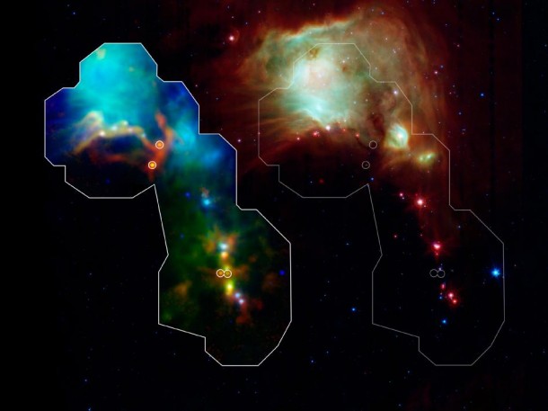 Astronomers have found some of the youngest stars ever seen thanks to the Herschel space observatory, a European Space Agency mission with important NASA contributions. Dense envelopes of gas and dust surround the fledging stars known as protostars, making their detection difficult until now. The discovery gives scientists a window into the earliest and least understood phases of star formation. Image credit: NASA/ESA/ESO/JPL-Caltech/Max-Planck Institute for Astronomy Astronomers have found some of the youngest stars ever seen thanks to the Herschel space observatory, a European Space Agency mission with important NASA contributions. Dense envelopes of gas and dust surround the fledging stars known as protostars, making their detection difficult until now. The discovery gives scientists a window into the earliest and least understood phases of star formation. Image credit: NASA/ESA/ESO/JPL-Caltech/Max-Planck Institute for Astronomy