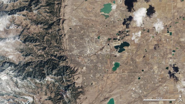 The area around Boulder, Colo., is shown here in a true color image collected by the OLI aboard LDCM on March 18, 2013. The OLI and an important component of TIRS, its cryocooler, were built at the Ball Aerospace & Technologies Corporation facility in Boulder. Credit: USGS/NASA Earth Observatory The area around Boulder, Colo., is shown here in a true color image collected by the OLI aboard LDCM on March 18, 2013. The OLI and an important component of TIRS, its cryocooler, were built at the Ball Aerospace & Technologies Corporation facility in Boulder. Credit: USGS/NASA Earth Observatory