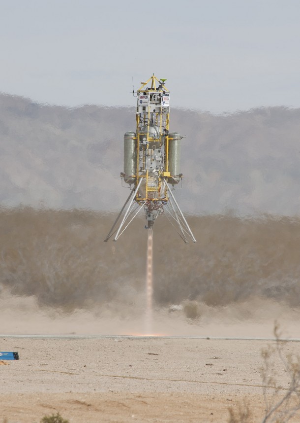 Masten Space Systems' Xombie space-access technology demonstrator lifts off on its highest and longest flight to date, guided by Draper Labs' GENIE navigation and control system. Masten Space Systems' Xombie space-access technology demonstrator lifts off on its highest and longest flight to date, guided by Draper Labs' GENIE navigation and control system.