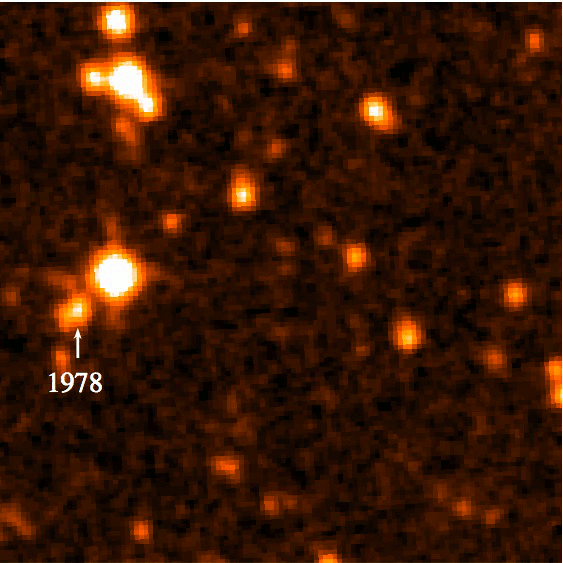 WISE J104915.57-531906 was discovered through its rapid motion across the sky, which is shown in these images taken between 1978 and 2010 by the Digitized Sky Survey, the Two Micron All-Sky Survey, and the WISE satellite. Credit: NASA/STScI/JPL/IPAC/University of Massachusetts WISE J104915.57-531906 was discovered through its rapid motion across the sky, which is shown in these images taken between 1978 and 2010 by the Digitized Sky Survey, the Two Micron All-Sky Survey, and the WISE satellite. Credit: NASA/STScI/JPL/IPAC/University of Massachusetts