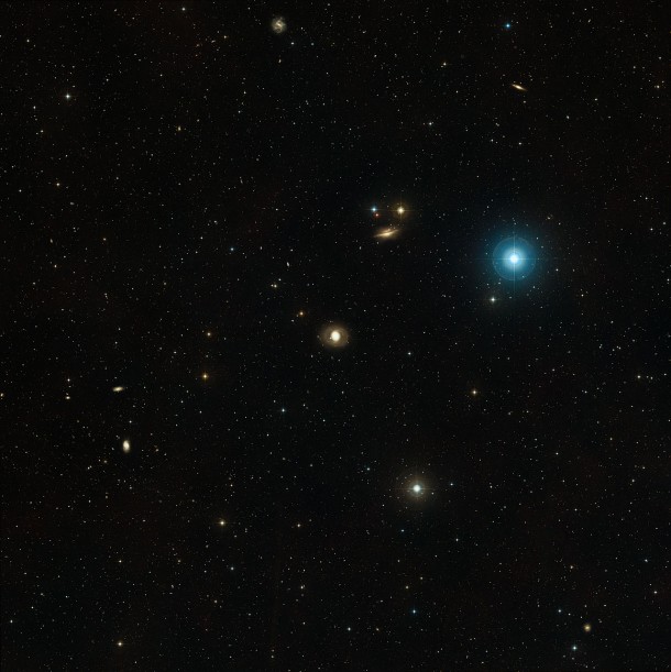 This image from the Digitized Sky Survey shows spiral galaxy Messier 77 and its surroundings. Credit: NASA, ESA, Digitized Sky Survey 2 This image from the Digitized Sky Survey shows spiral galaxy Messier 77 and its surroundings. Credit: NASA, ESA, Digitized Sky Survey 2