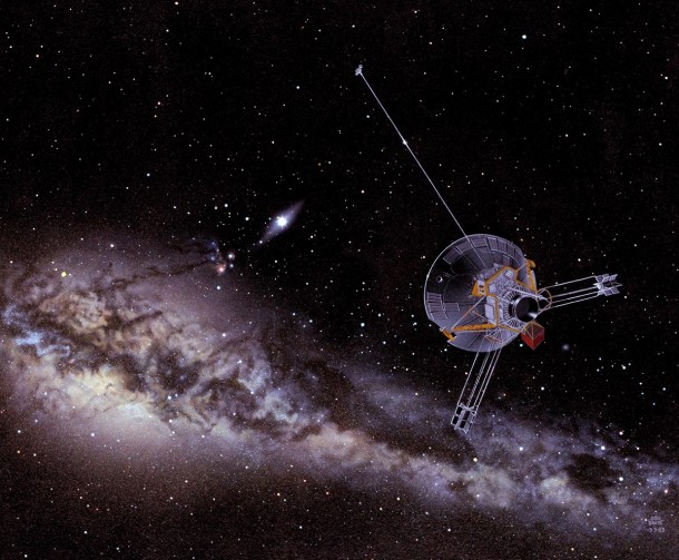 An artist's impression of a Pioneer spacecraft on its way to interstellar space. Image credit: NASA Ames An artist's impression of a Pioneer spacecraft on its way to interstellar space. Image credit: NASA Ames