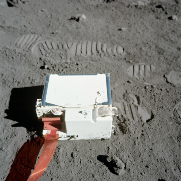 The Lunar Atmospheric Composition Experiment (LACE) deployment during the Apollo 17 mission. Image credit: NASA The Lunar Atmospheric Composition Experiment (LACE) deployment during the Apollo 17 mission. Image credit: NASA